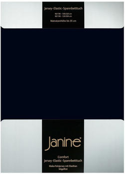 Janine Jersey Elastic Spannbetttuch 90x190 cm - 100x220 cm schwarz