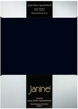 Janine Jersey Elastic Spannbetttuch 90x190 cm - 100x220 cm schwarz