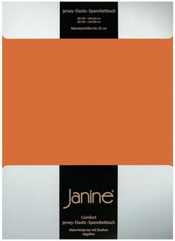 Janine Jersey Elastic Spannbetttuch 90x190 cm - 100x220 cm rost-orange