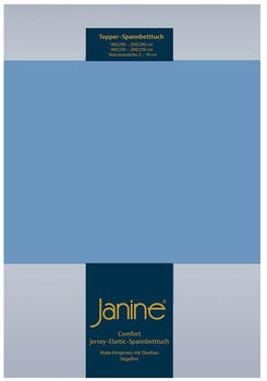 Janine Topper Comfort Jersey Spannbetttuch 180x200 cm - 200x220 cm blau