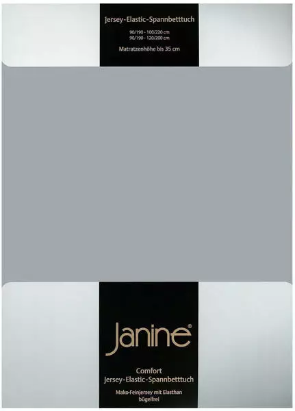 Janine Jersey Elastic Spannbetttuch 90x190 cm - 100x220 cm platin