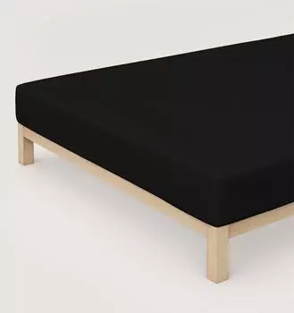 Schlafgut Spannbetttuch Pure aus Bio Baumwolle 140x200 - 160x220 cm off-black