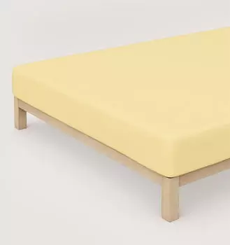 Schlafgut Spannbetttuch Pure aus Bio Baumwolle 140x200 - 160x220 cm yellow-mid