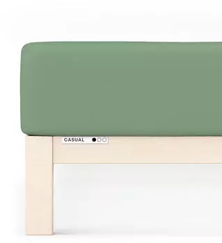Schlafgut Spannbetttuch Casual aus Bio Baumwolle 140x200 - 160x200 cm green-mid