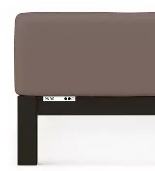 Schlafgut Boxspring Spannbetttuch Pure aus Bio Baumwolle 90x190 - 100x220 cm sand-deep