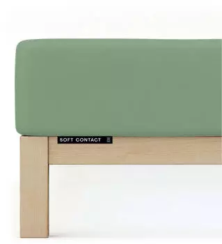 Schlafgut Jersey Spannbetttuch Soft Contact 140x200 - 160x200 cm green-mid
