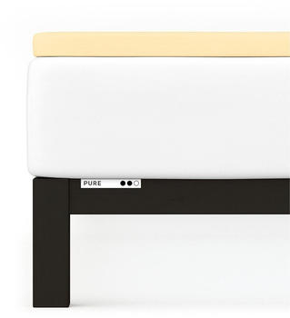 Schlafgut Topper Spannbetttuch Pure aus Bio Baumwolle 180x200 - 200x220 cm yellow-mid