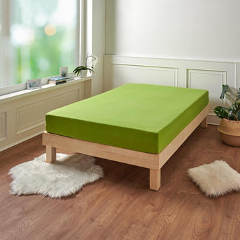 Traumschlaf Premium Interlock Spannbettlaken 90x200 - 100x200 cm apfelgrün