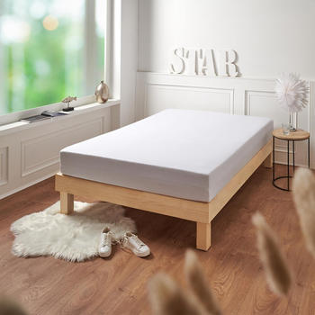 Traumschlaf Premium Interlock Spannbettlaken 90x220 cm - 100x220 cm weiss