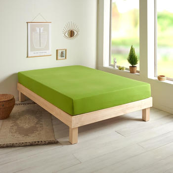 Traumschlaf Basic Single Jersey Spannbettlaken 140x200 - 160x200 cm apfelgrün