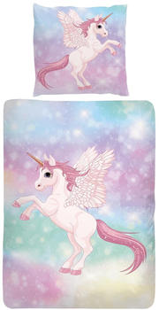 Traumschlaf Bettw&auml;sche Einhorn 135x200+80x80 cm