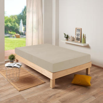 Traumschlaf Frottee Stretch Spannbettlaken 90x200 - 100x200 cm taupe