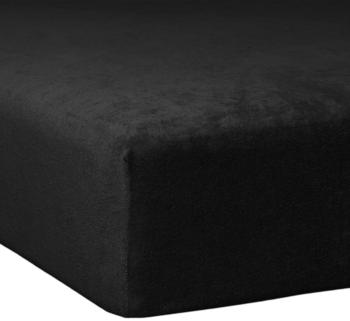 Traumschlaf Flausch Frottee Spannbettlaken 90x190 cm - 100x200 cm schwarz