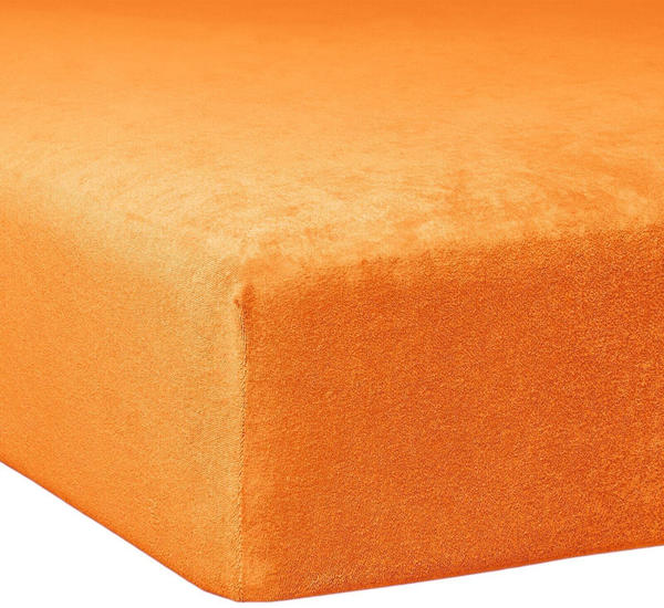 Traumschlaf Flausch Biber Spannbettlaken 90x190 cm - 100x200 cm orange