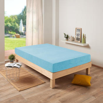 Traumschlaf Frottee Stretch Spannbettlaken 90x200 - 100x200 cm hellblau