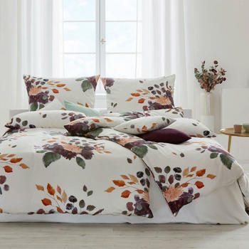 Cotonea Satin Bio Bettwäsche Herbstblumen 135x200+80x80 cm