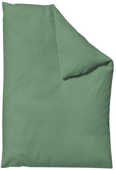 Schlafgut Woven Satin Bettwäsche Bettbezug 155x220 cm green-mid