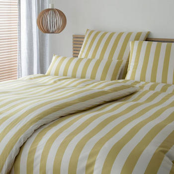 Elegante Mako Jersey Bettw&auml;sche Join gelb 135x200+80x80 cm
