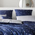 Elegante Mako-Satin Bettwäsche Fleurs indigo 135x200+80x80 cm