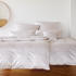 Elegante Mako-Satin Bettwäsche Lines flieder 135x200+80x80 cm
