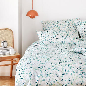 Elegante Mako-Satin Bettw&auml;sche Visible minze 135x200+80x80 cm