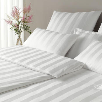Elegante Mako-Satin Bettwäsche Noblesse weiß 155x220+80x80 cm Elegante Mako-Satin Bettwäsche Noblesse weiß 155x220+80x80 cm