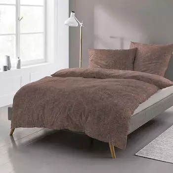 Irisette Flausch-Cotton Bettwäsche Samt Northampton 135x200+80x80 cm schoko