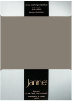 Janine Jersey Elastic Spannbetttuch 90x190 cm - 100x220 cm taupe