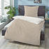 Biberna Melange-Flanell Wendebettwäsche braun-beige 155x220+80x80 cm (506014)