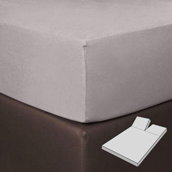 BettwarenShop Boxspring Split Spannbetttuch 180x200 - 200x220 cm platin
