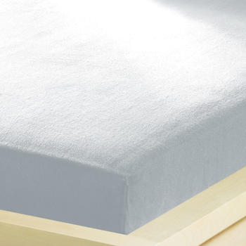 BettwarenShop Feinbiber Spannbettlaken wasserdicht 90x190 - 100x200 cm hellgrau