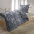 BettwarenShop Biber Bettwäsche Sterne anthrazit 155x220+80x80 cm