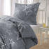 BettwarenShop Biber Bettwäsche Sterne anthrazit 155x220+80x80 cm