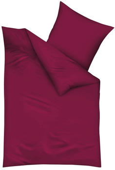 Traumschlaf Uni Biber Bettw&auml;sche 155x200+80x80 cm bordeaux
