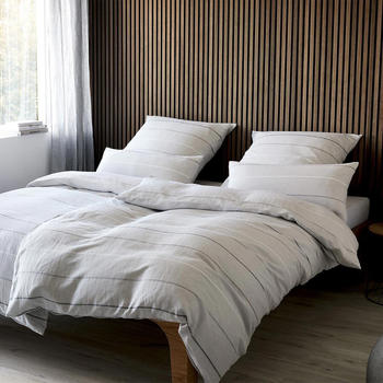 Elegante Halbleinen Bettwäsche Balance greige 135x200+80x80 cm Elegante Halbleinen Bettwäsche Balance greige 135x200+80x80 cm