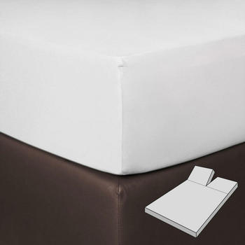 BettwarenShop Boxspring Split Spannbetttuch 180x200 - 200x220 cm weiss