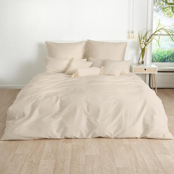 Traumschlaf Uni Mako-Satin Bettwäsche 200x220+2x 80x80 cm sand