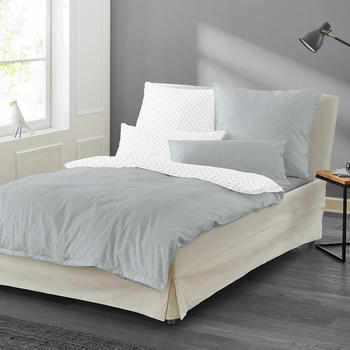 Irisette Irisette Essential Mako-Satin Bettw&auml;sche Jessica 155x220+80x80 cm silber