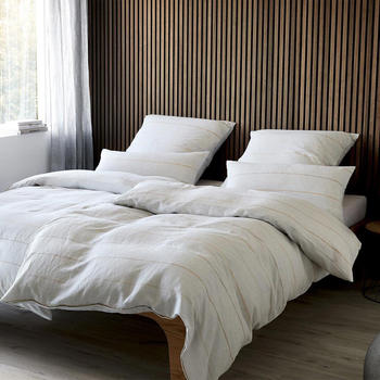 Elegante Halbleinen Bettw&auml;sche Balance kurkuma 135x200+80x80 cm