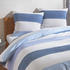 Traumschlaf Biber Bettwäsche Streifen blau 200x200+2x 80x80 cm
