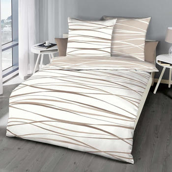 Traumschlaf Biber Bettwäsche Motion natur 140x200+70x90 cm