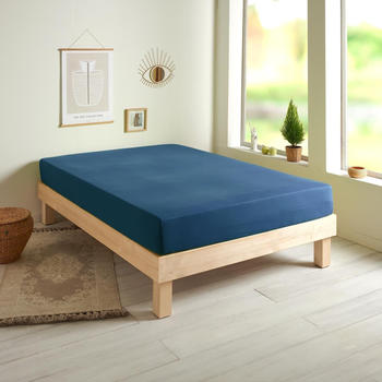 Traumschlaf Basic Single Jersey Spannbettlaken 90x200 - 100x200 cm dunkelblau