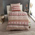 Traumschlaf Basic Biber Bettwäsche Schneeflocken rot 140x200+70x90 cm