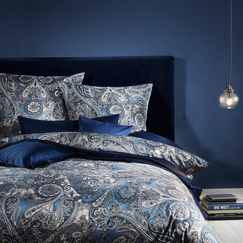 Traumschlaf Mako-Satin Bettwäsche Modern Classic Heerlen indigo 135x200+80x80 cm