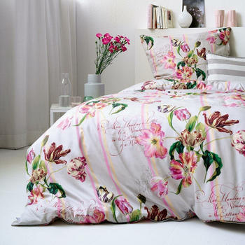 Apelt Mako-Satin Bettwäsche Tulipa taupe 135x200+80x80 cm