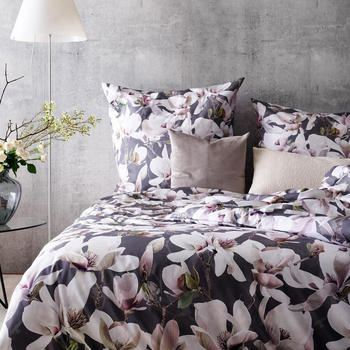Apelt Mako-Satin Bettwäsche Dorothy grau 155x220+80x80 cm