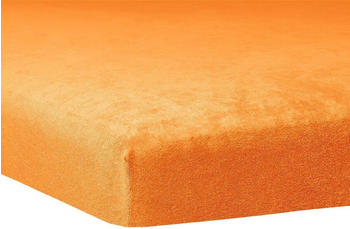 Traumschlaf Flausch Biber Topper Spannbettlaken 140x200 cm - 160x200 cm orange