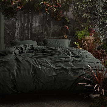 Essenza Mako-Satin Bettwäsche Minte 155x220+80x80 cm anthracite