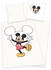 Herding 2tlg Disney Mickey Mouse Bettwäsche Bettwäscheset Set Maus weiss