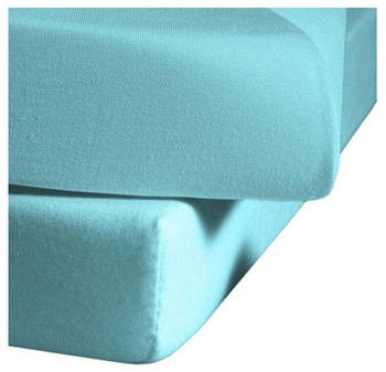Fleuresse Comfort Spannbettlaken Baumwoll-Jersey t&uuml;rkis 180x200 cm